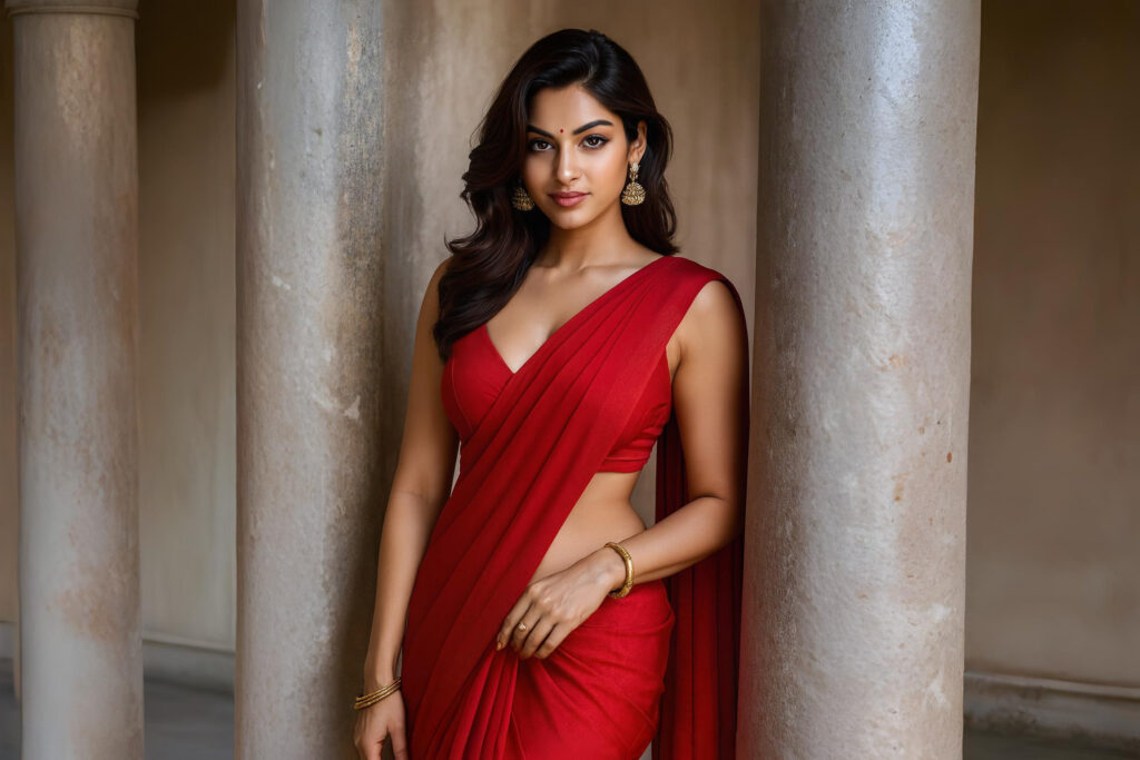 red saree model 1